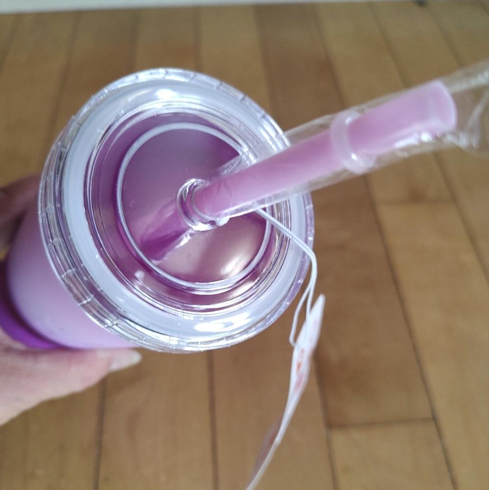 Dunkin' Rainbow Silicone Sipper Pink and Purple Ombre Tumbler - Picture 2 of 3